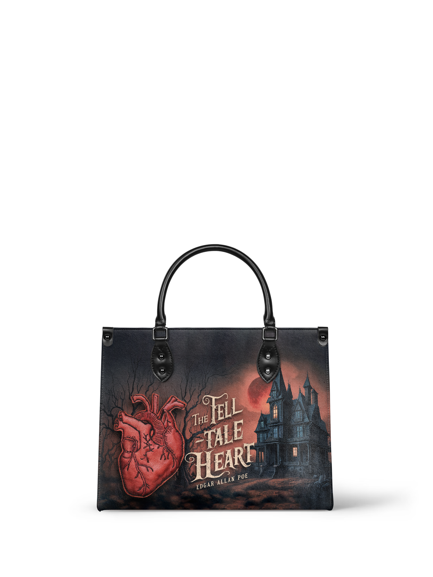 "The Tell-Tale Heart" - Black Interior - Leather Handbag