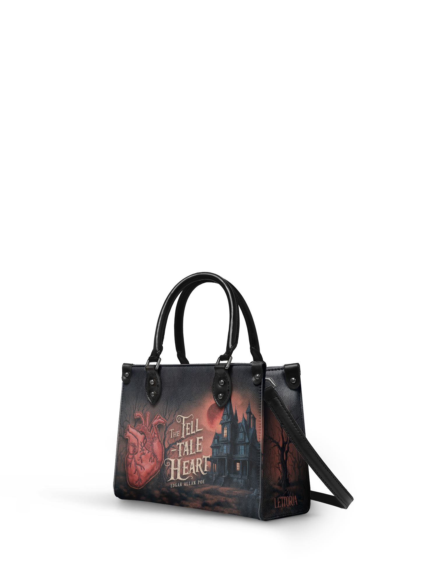 "The Tell-Tale Heart" - Black Interior - Small Leather Handbag