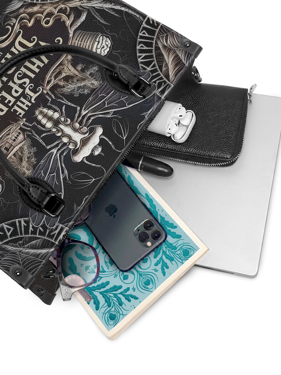 "The Whisperer In Darkness" - Black Interior - Leather Handbag