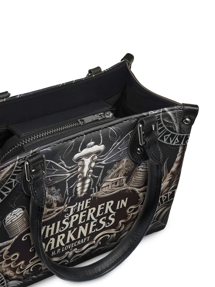 "The Whisperer In Darkness" - Black Interior - Small Leather Handbag