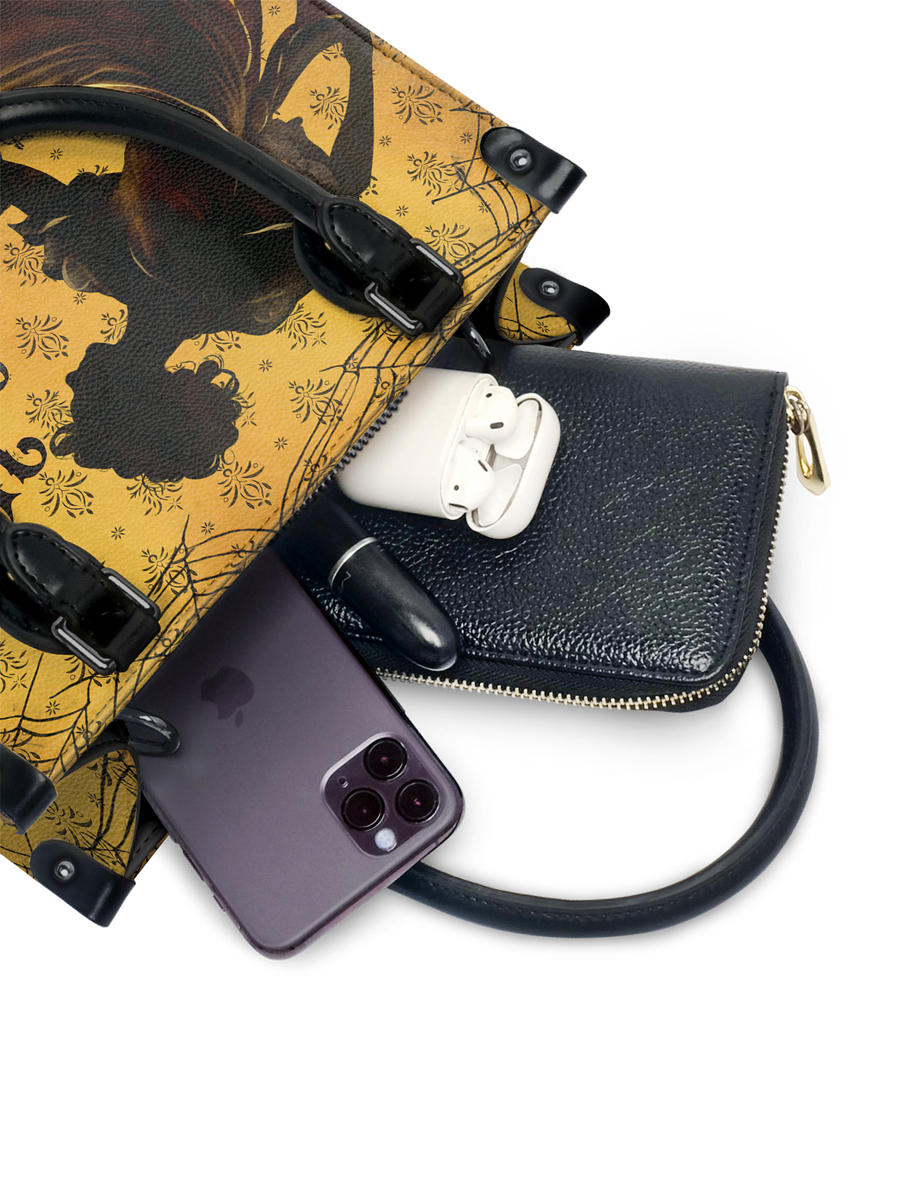 "The Yellow Wallpaper" - Black Interior - Small Leather Handbag