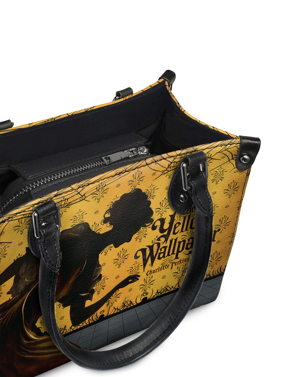 "The Yellow Wallpaper" - Black Interior - Small Leather Handbag