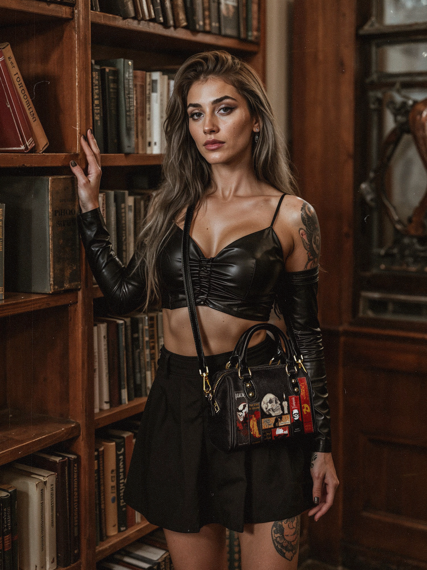 "The Codex of Gothic Tales" Deadlight Black Mini Satchel