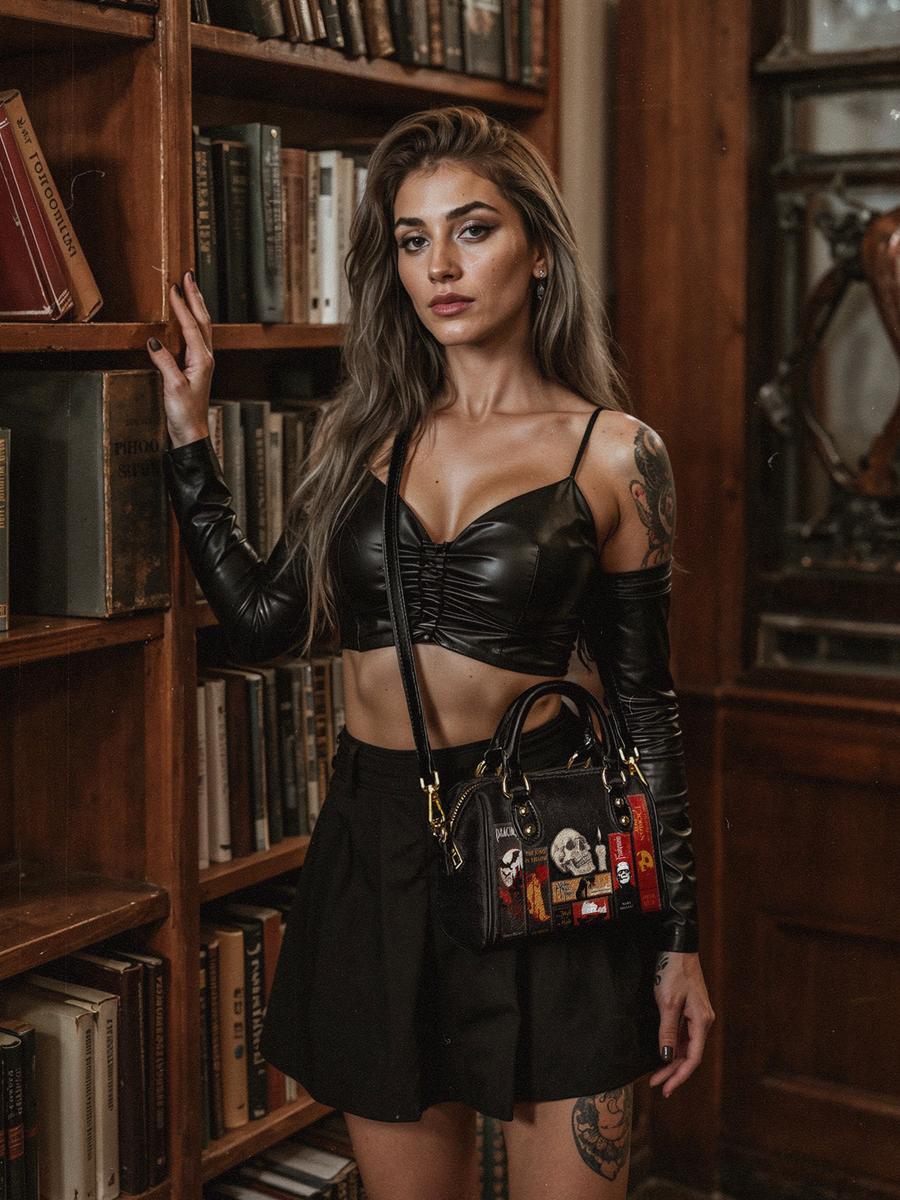 "The Codex of Gothic Tales" Deadlight Black Mini Satchel