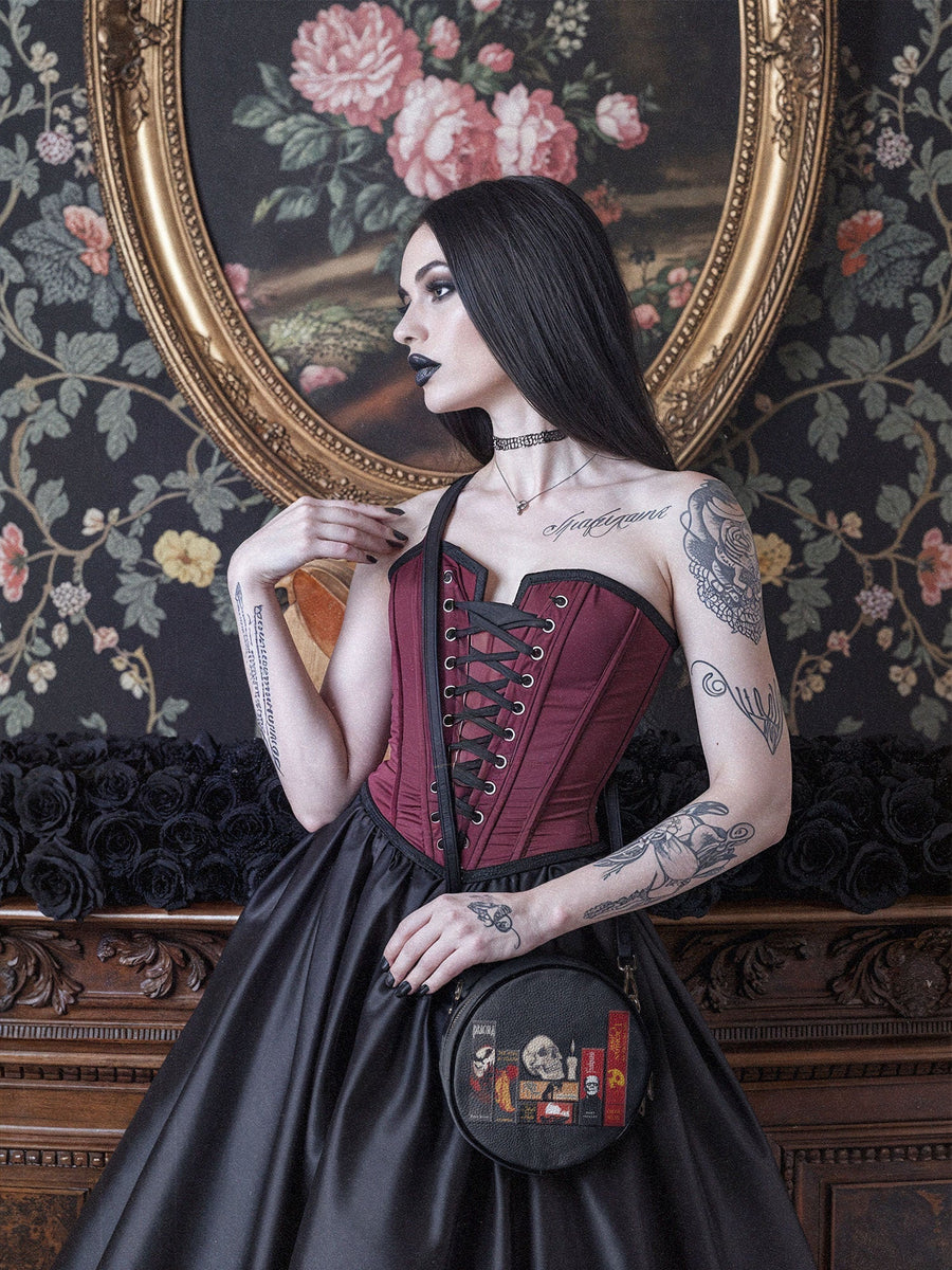 "The Codex of Gothic Tales" Deadlight Black Circle Crossbody Bag