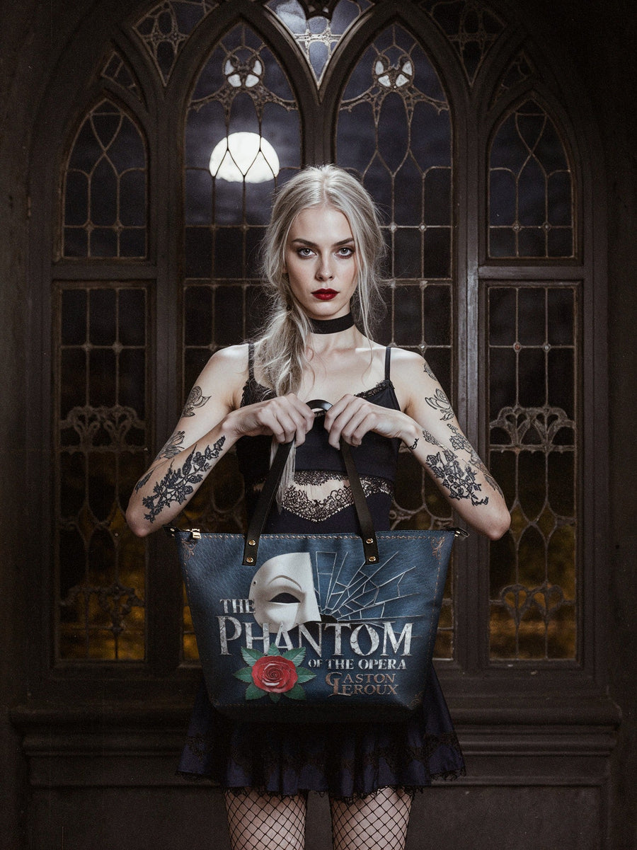"The Phantom Of The Opera" Leather Tote Bag