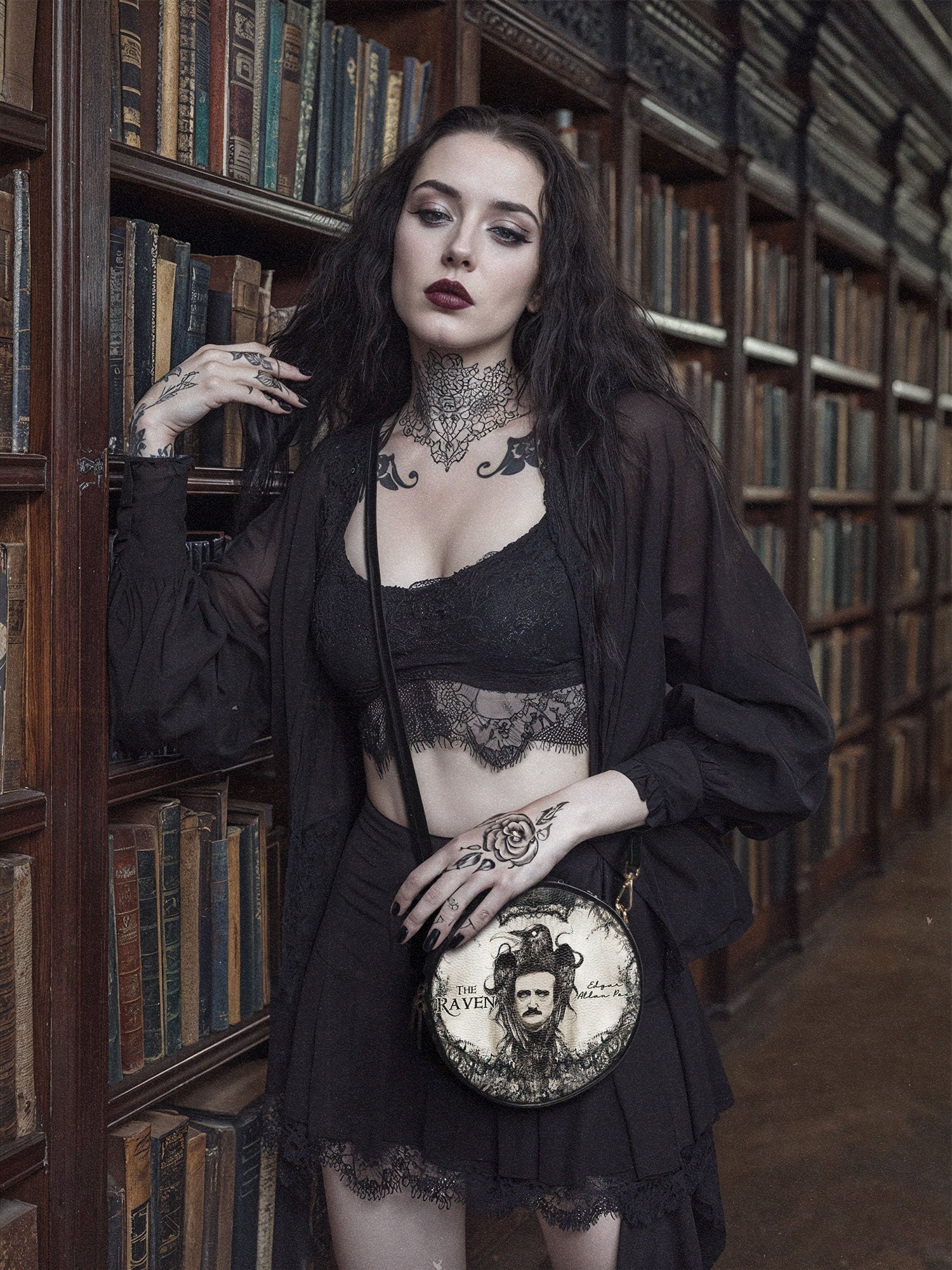 "The Raven" Circle Crossbody Bag