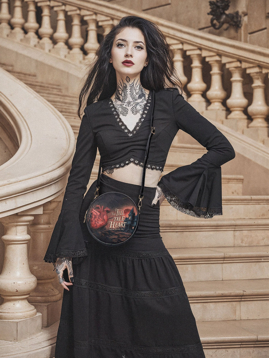 "The Tell-Tale Heart" Circle Crossbody Bag