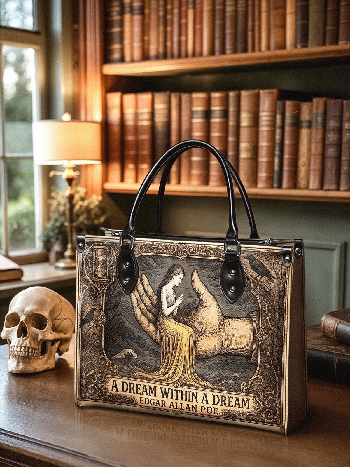 "A Dream Within A Dream" - Black Interior - Leather Handbag