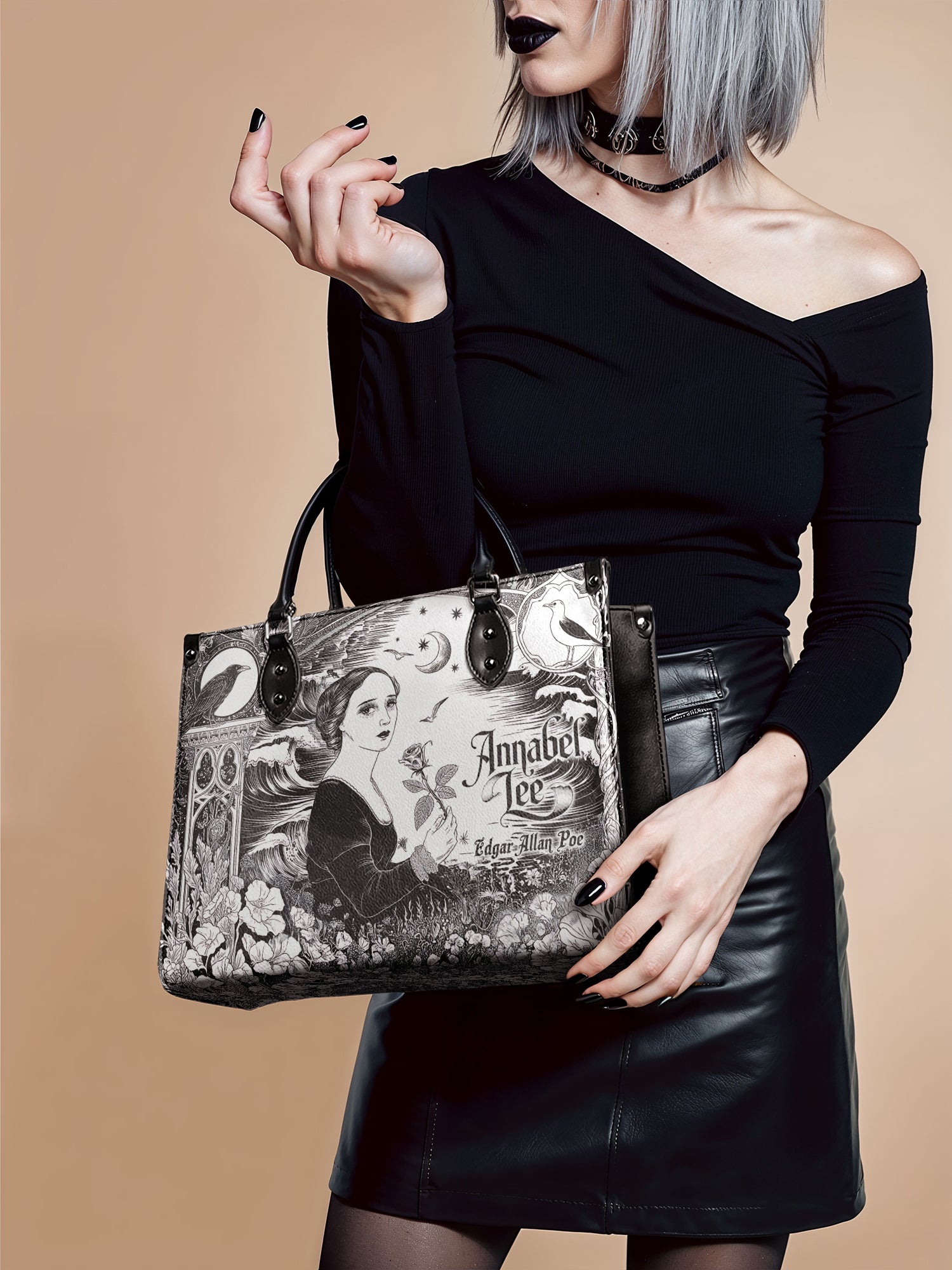 "Annabel Lee" - Black Interior - Leather Handbag