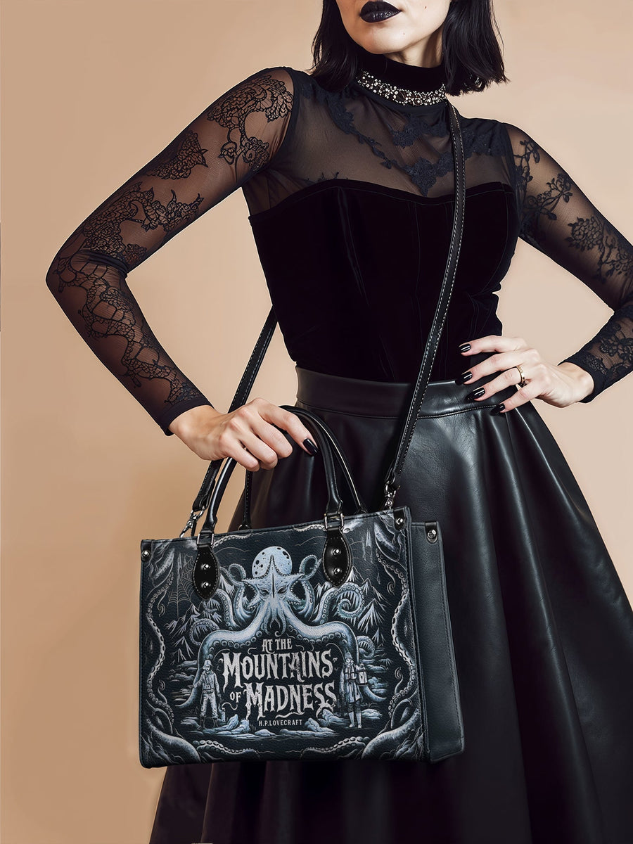 "At The Mountains Of Madness" - Black Interior - Leather Handbag