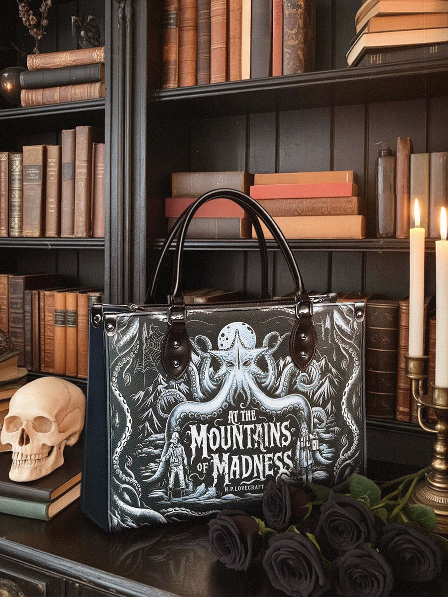 "At The Mountains Of Madness" - Black Interior - Leather Handbag