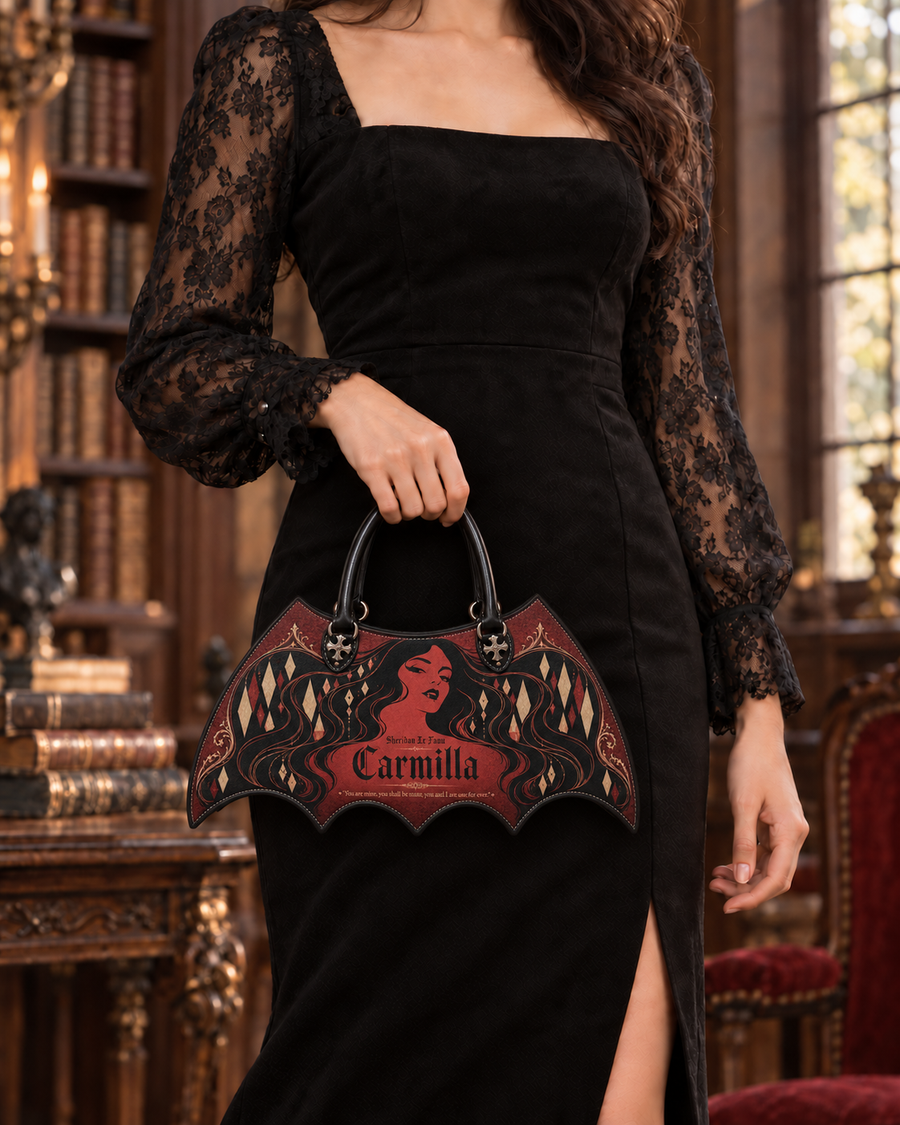 "Carmilla" Crimson Bride Bat Wing Handbag