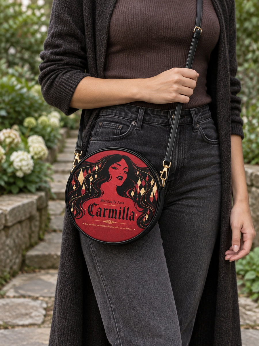 "Carmilla" Crimson Bride Circle Crossbody Bag