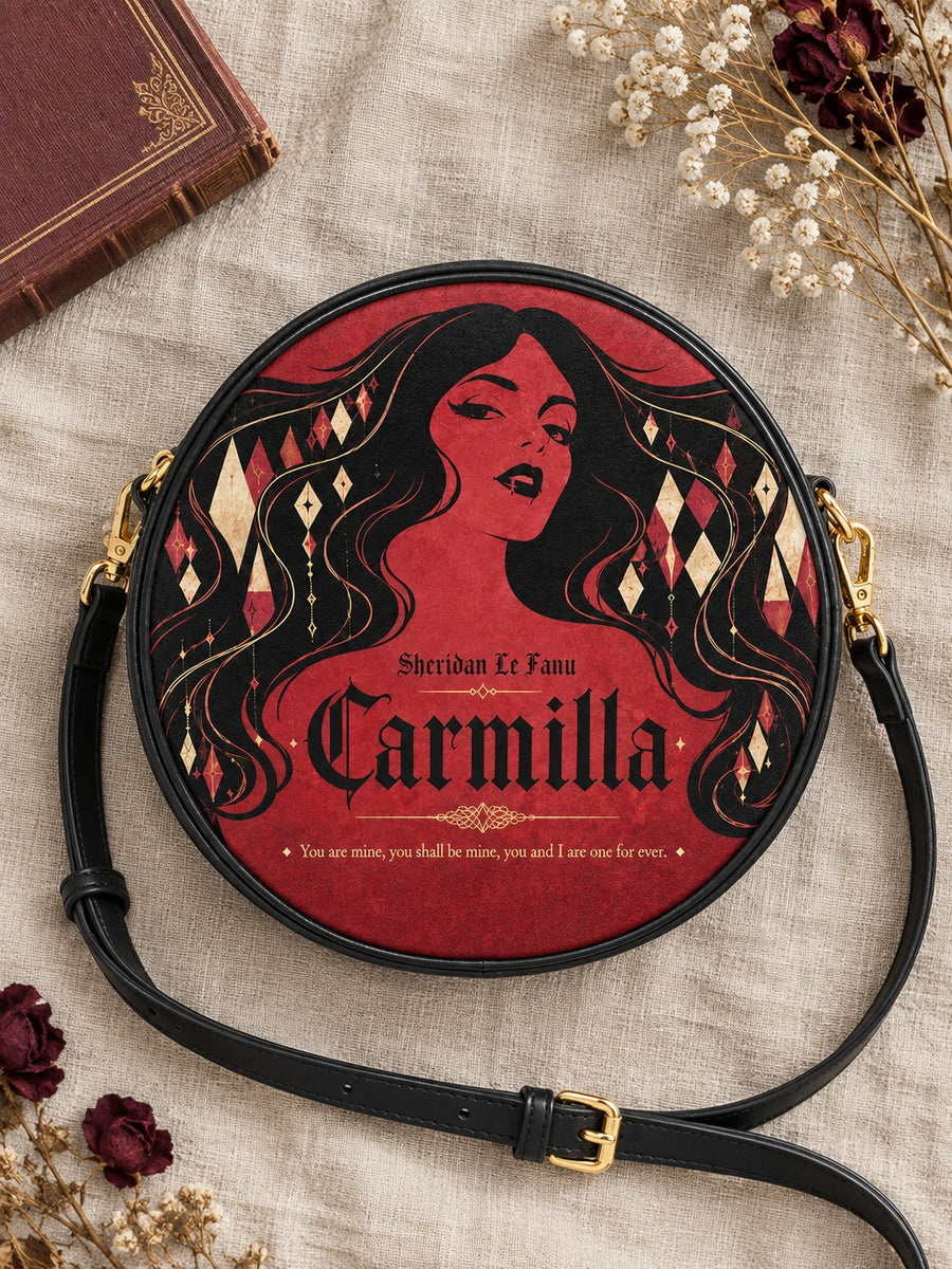 "Carmilla" Crimson Bride Circle Crossbody Bag