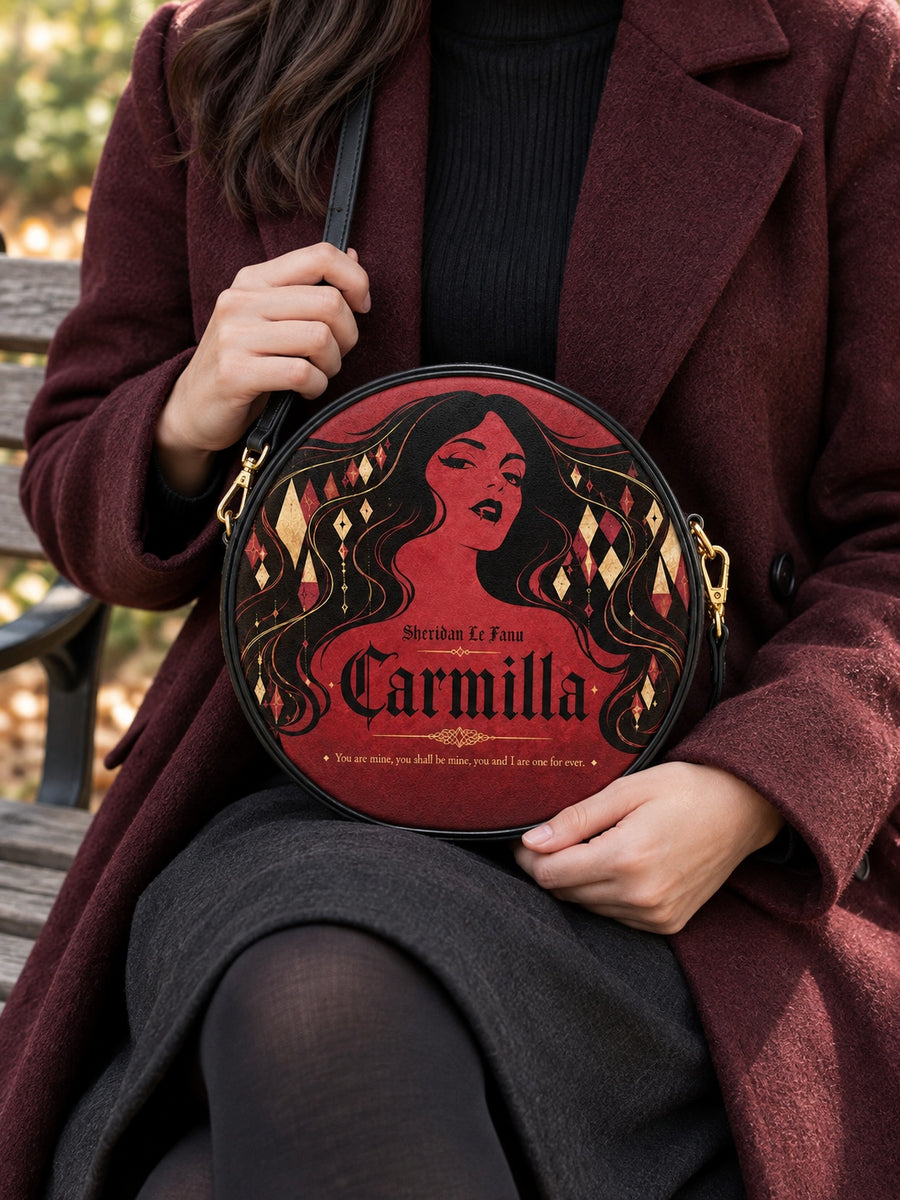 "Carmilla" Crimson Bride Circle Crossbody Bag