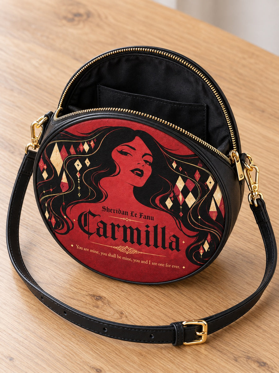 "Carmilla" Crimson Bride Circle Crossbody Bag