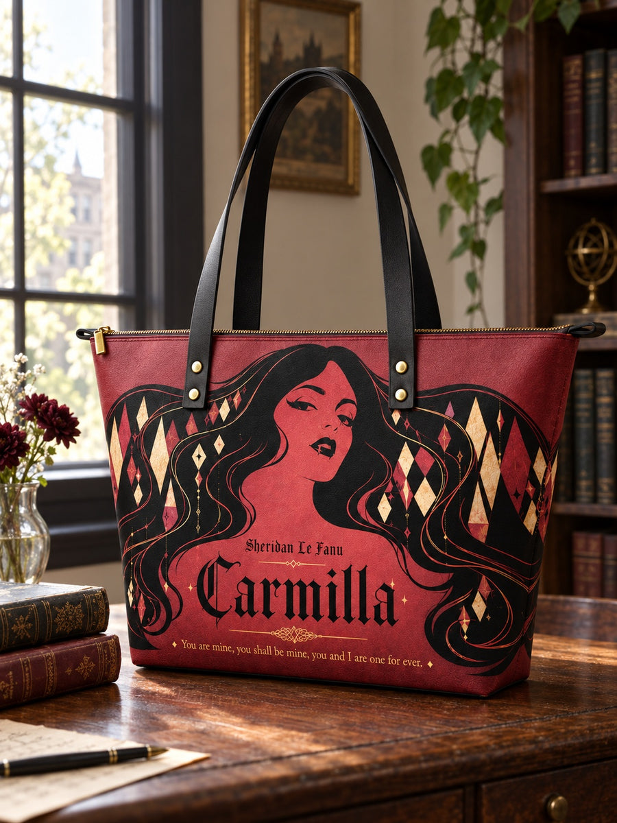 "Carmilla" Crimson Bride Leather Tote Bag
