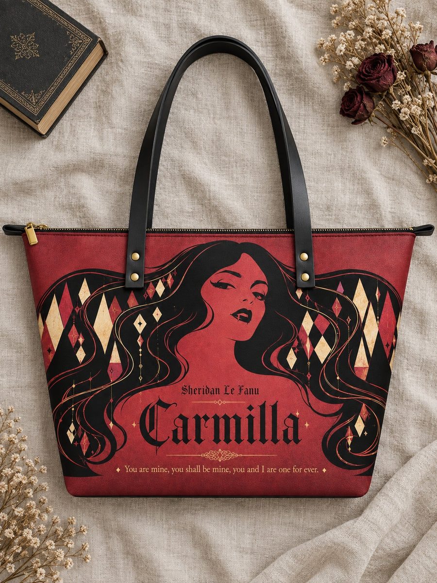 "Carmilla" Crimson Bride Leather Tote Bag