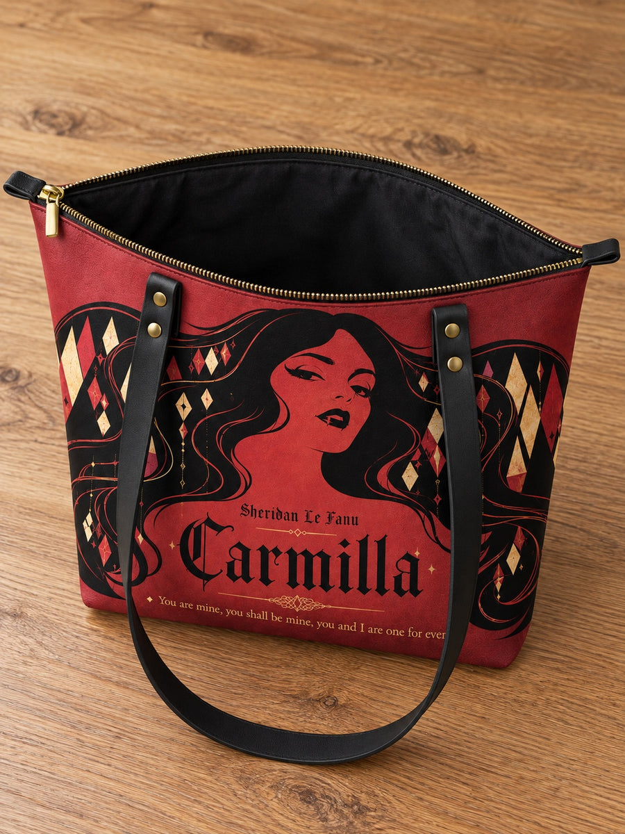 "Carmilla" Crimson Bride Leather Tote Bag