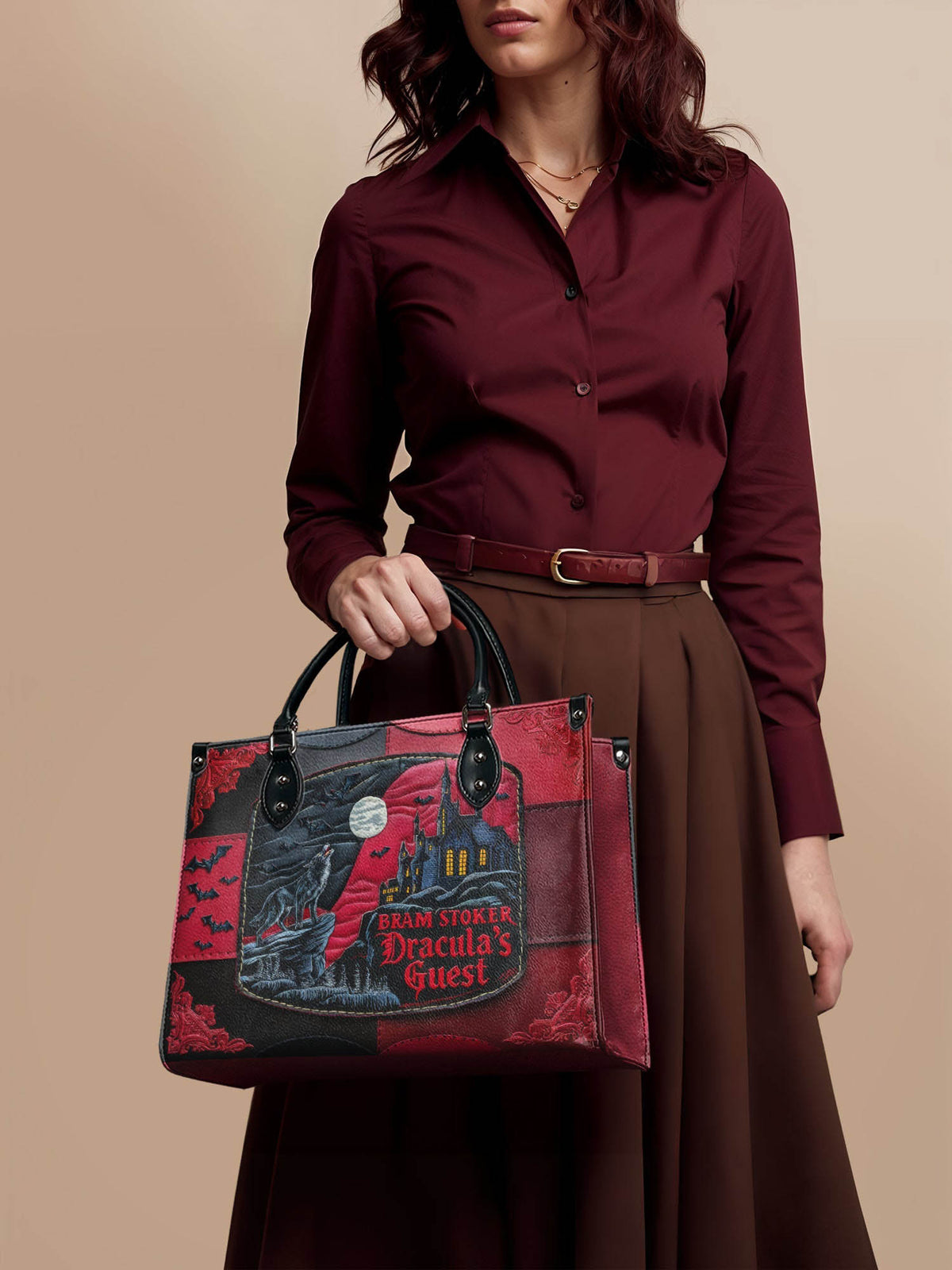 "Dracula's Guest" - Black Interior - Leather Handbag