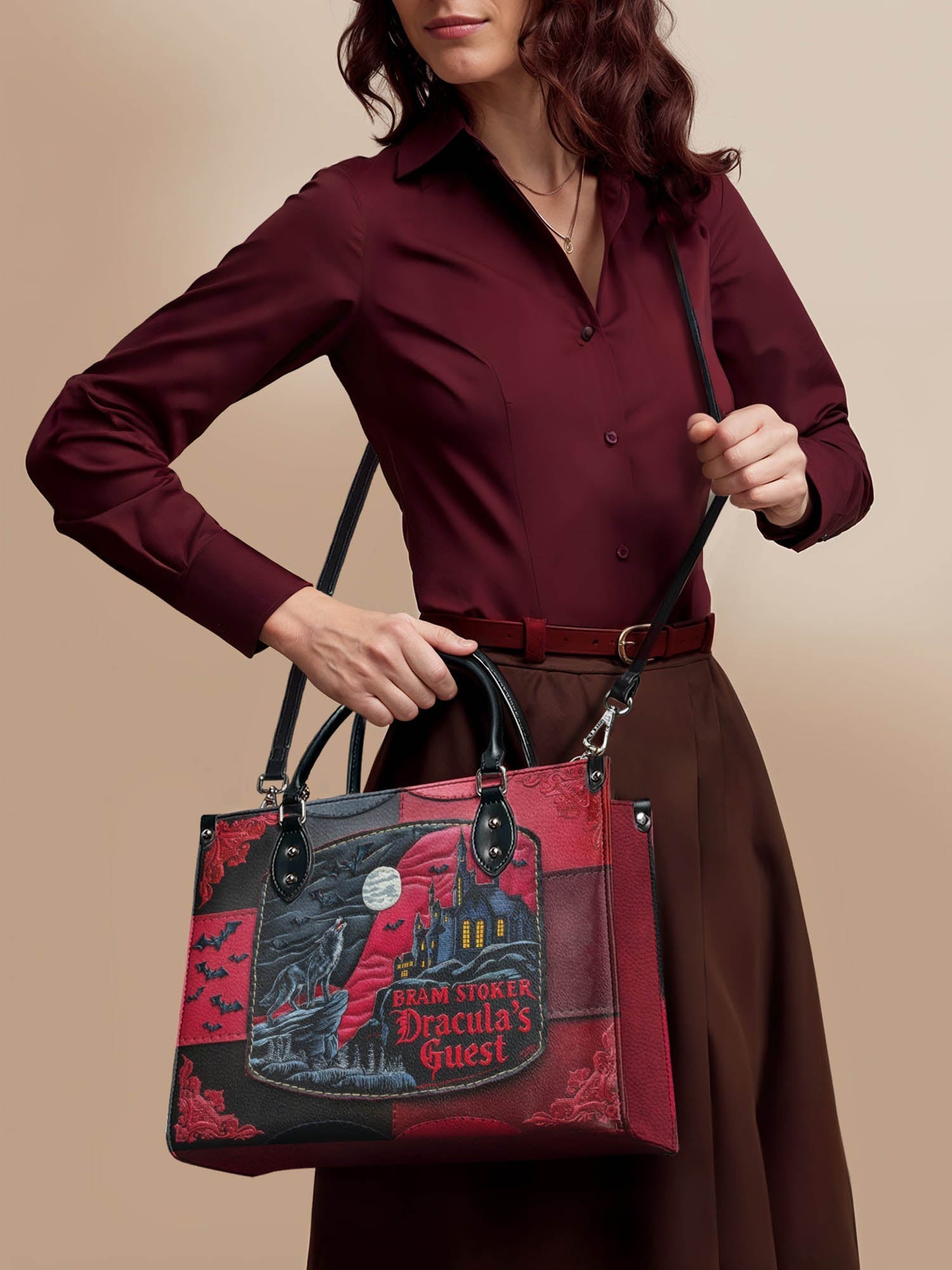 "Dracula's Guest" - Black Interior - Leather Handbag