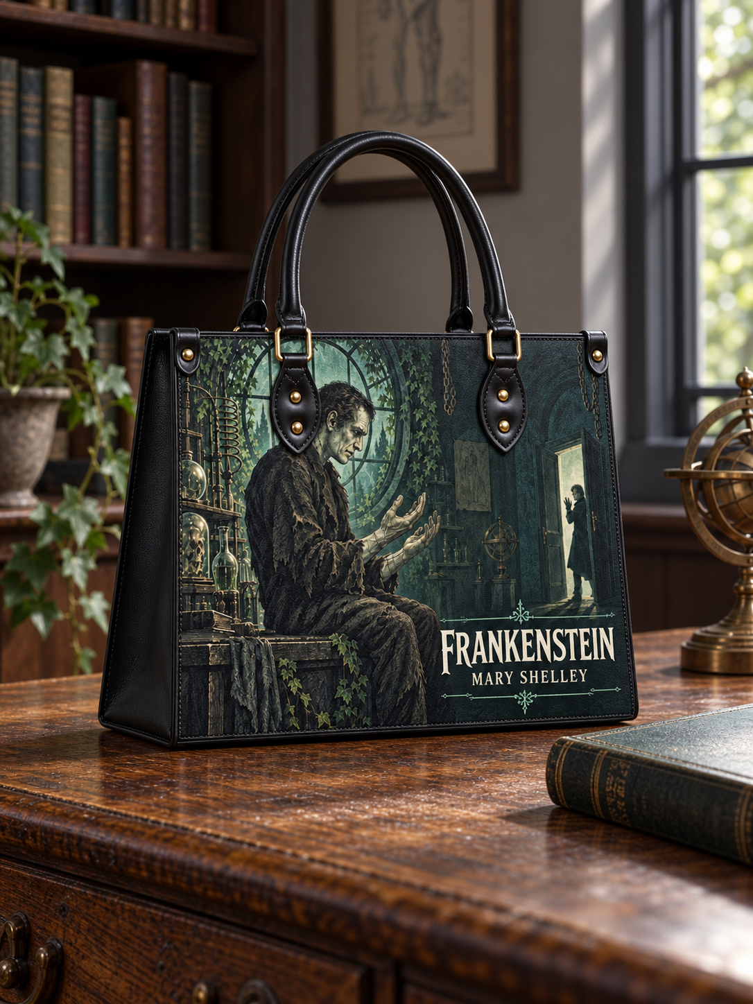 "Frankenstein" Mortuary Moss Leather Handbag