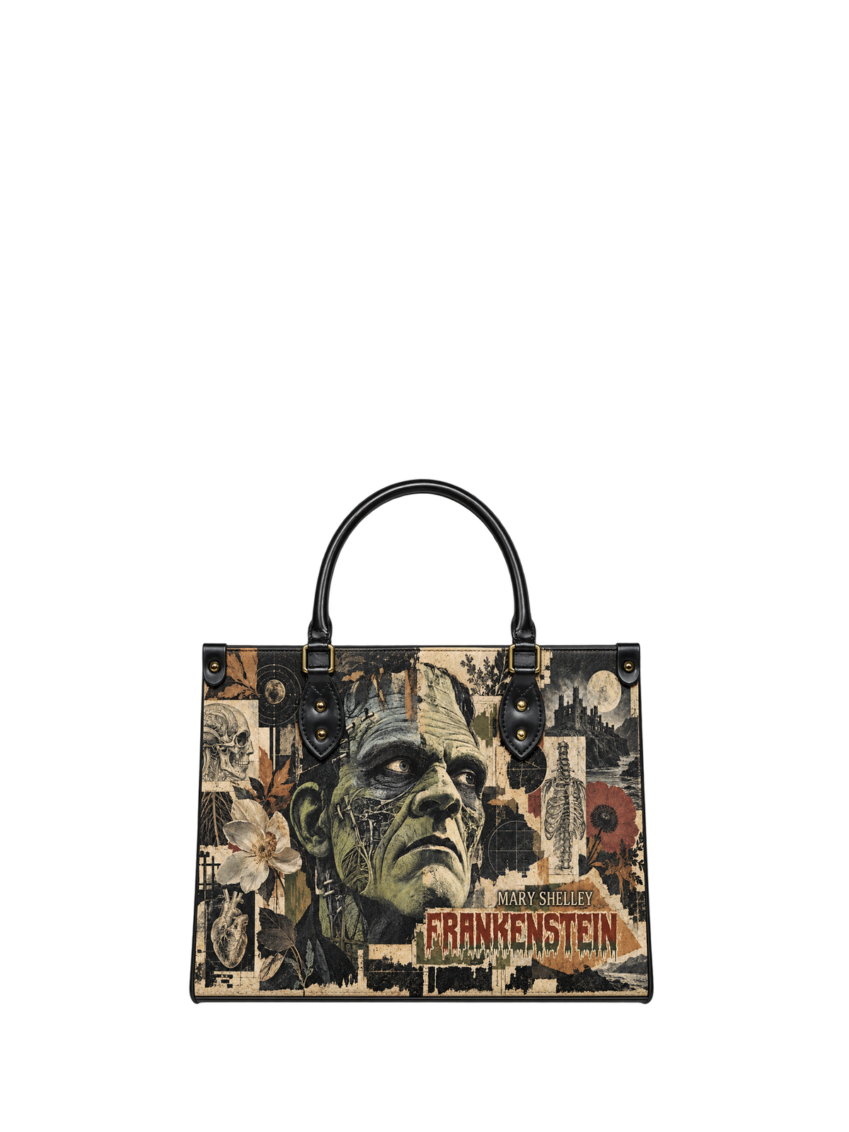 "Frankenstein" Old Parchment Leather Handbag
