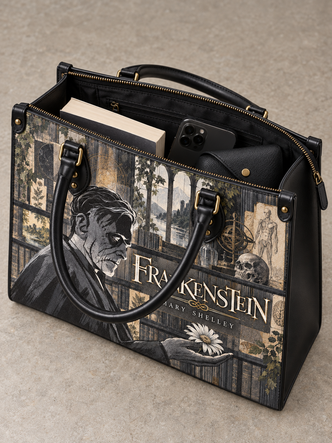 "Frankenstein" Ashes of Hope Leather Handbag