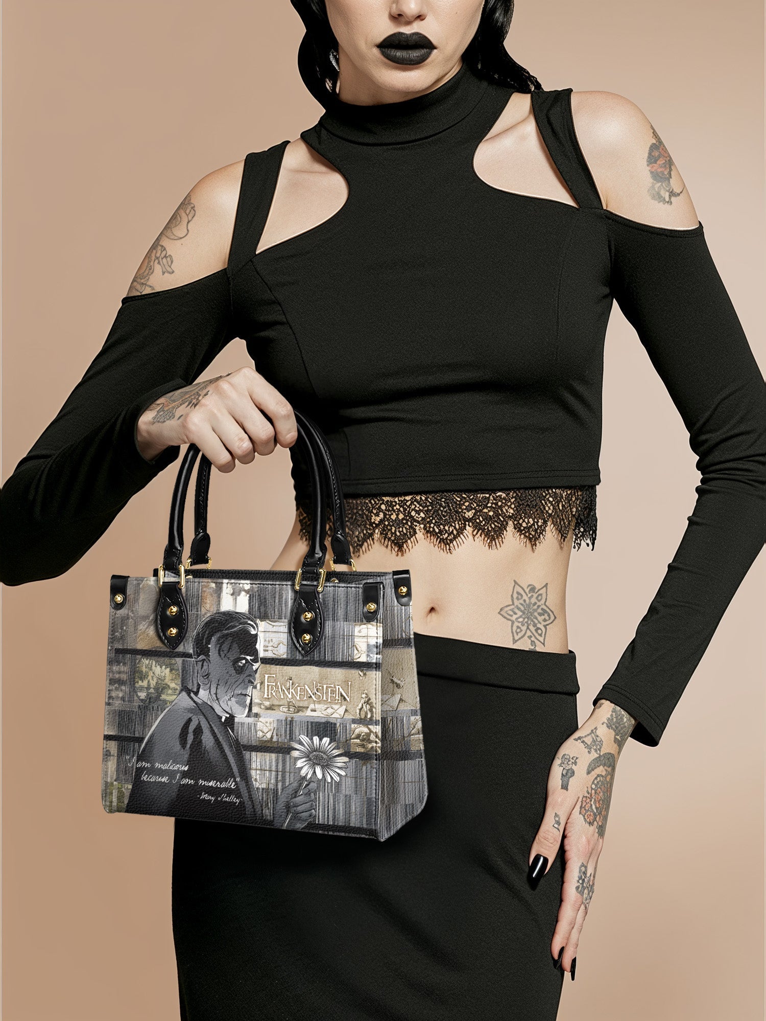 "Frankenstein" Ashes of Hope Small Leather Handbag
