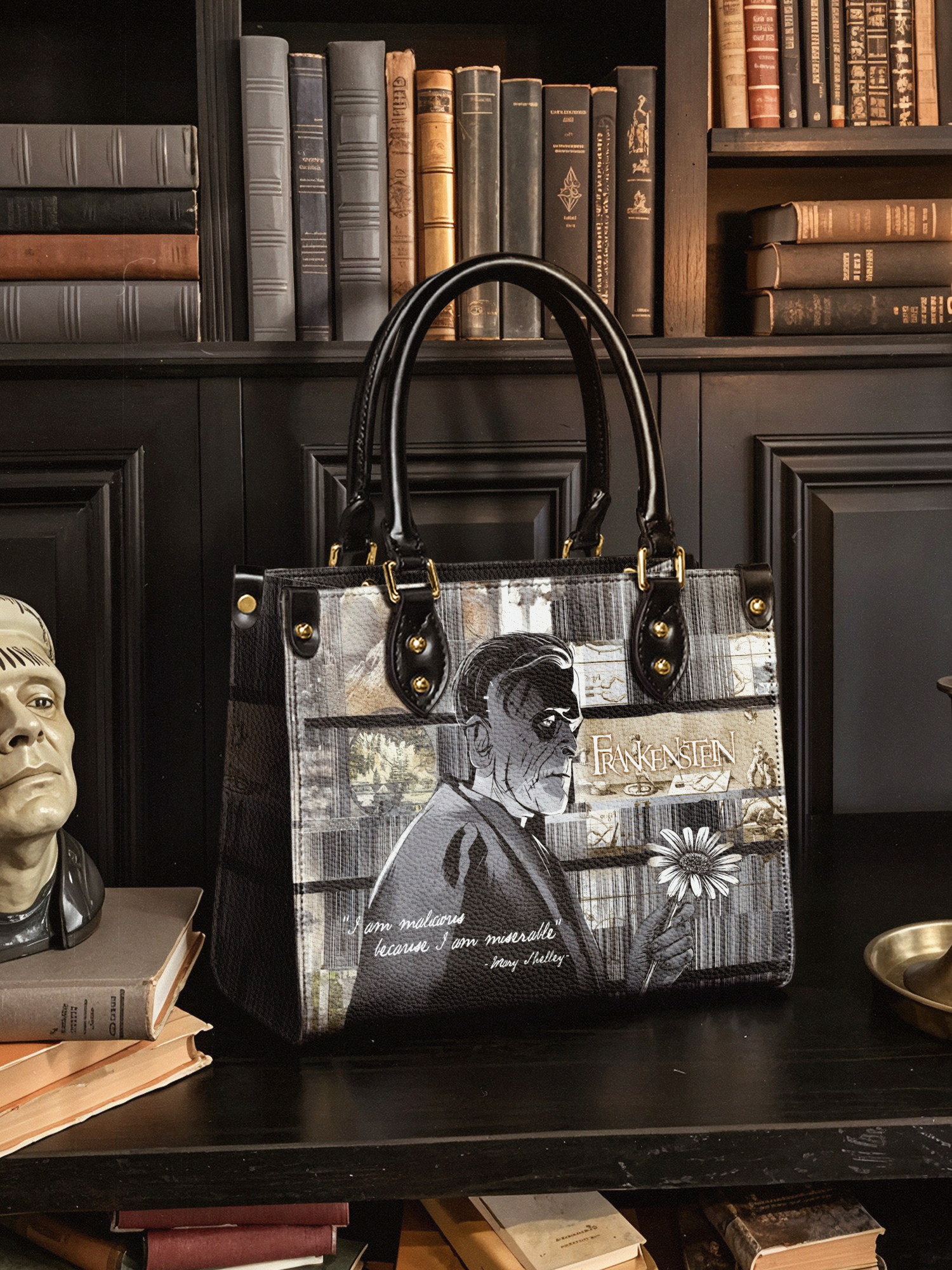 "Frankenstein" Ashes of Hope Small Leather Handbag
