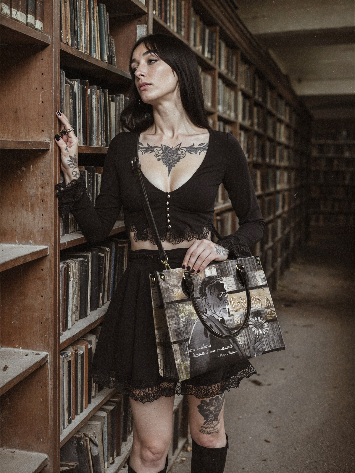 "Frankenstein" Ashes of Hope Leather Handbag