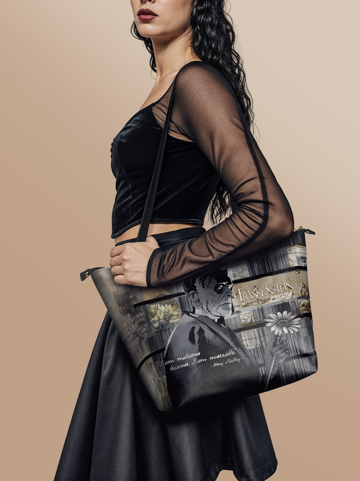 "Frankenstein" Ashes of Hope Leather Tote Bag