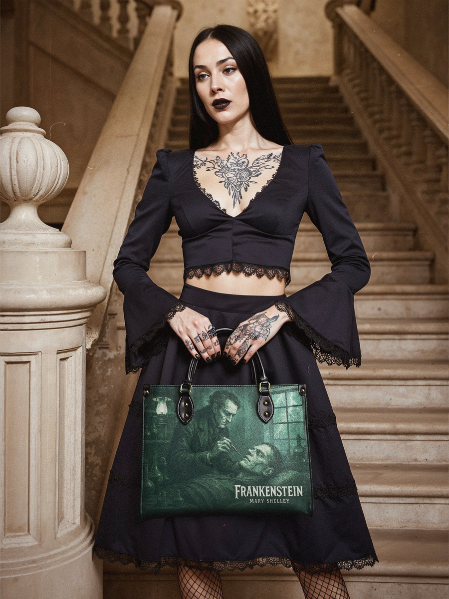 "Frankenstein" Mortuary Moss Leather Handbag