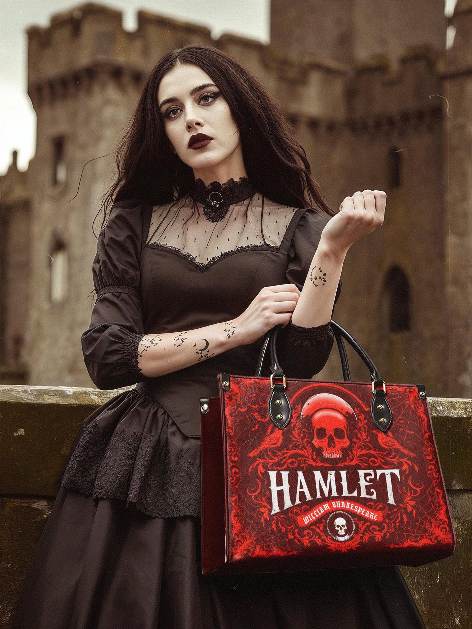 "Hamlet" The Red Room Leather Handbag