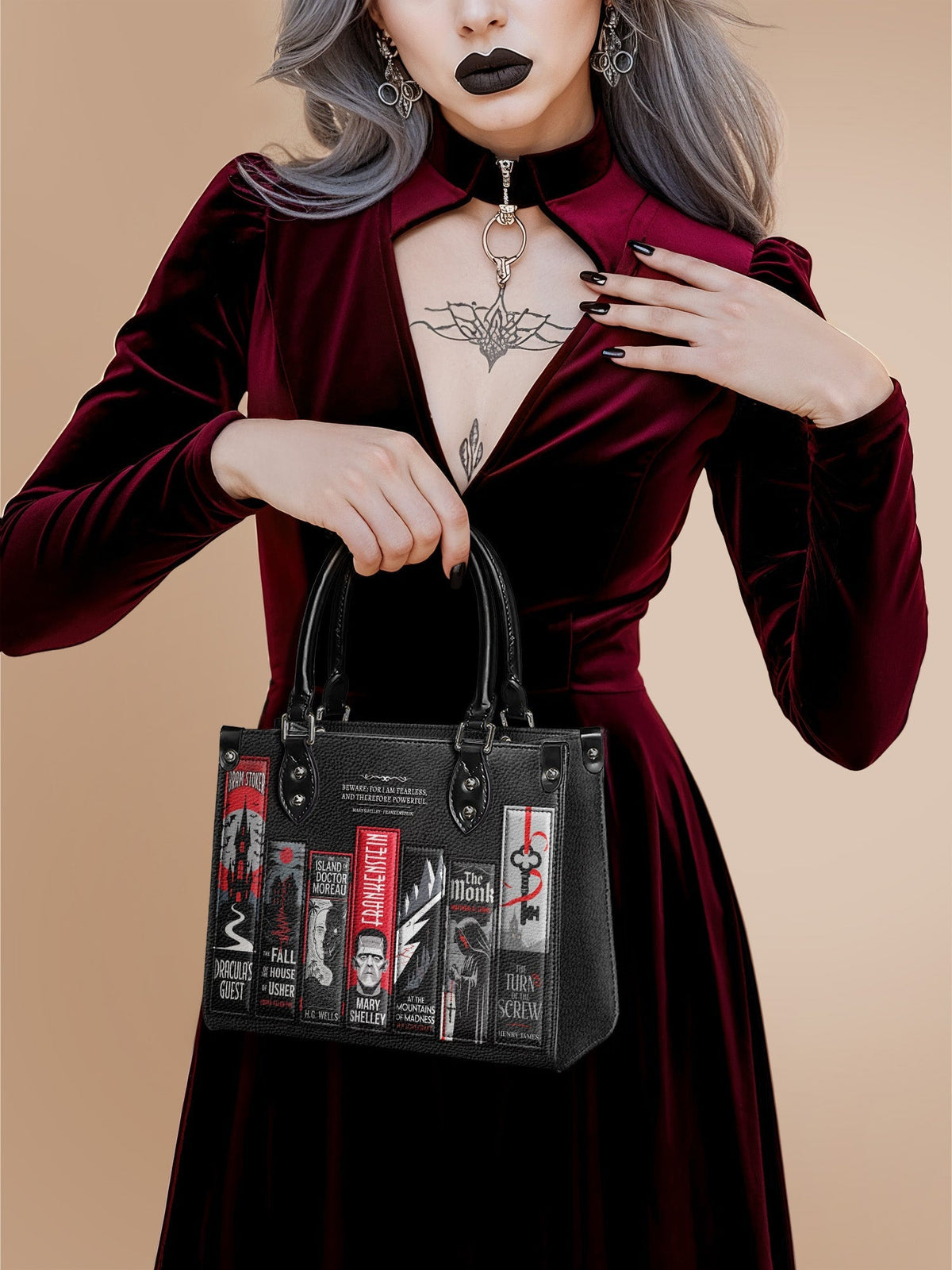 "The Fearless Collection" - Black Interior - Small Leather Handbag