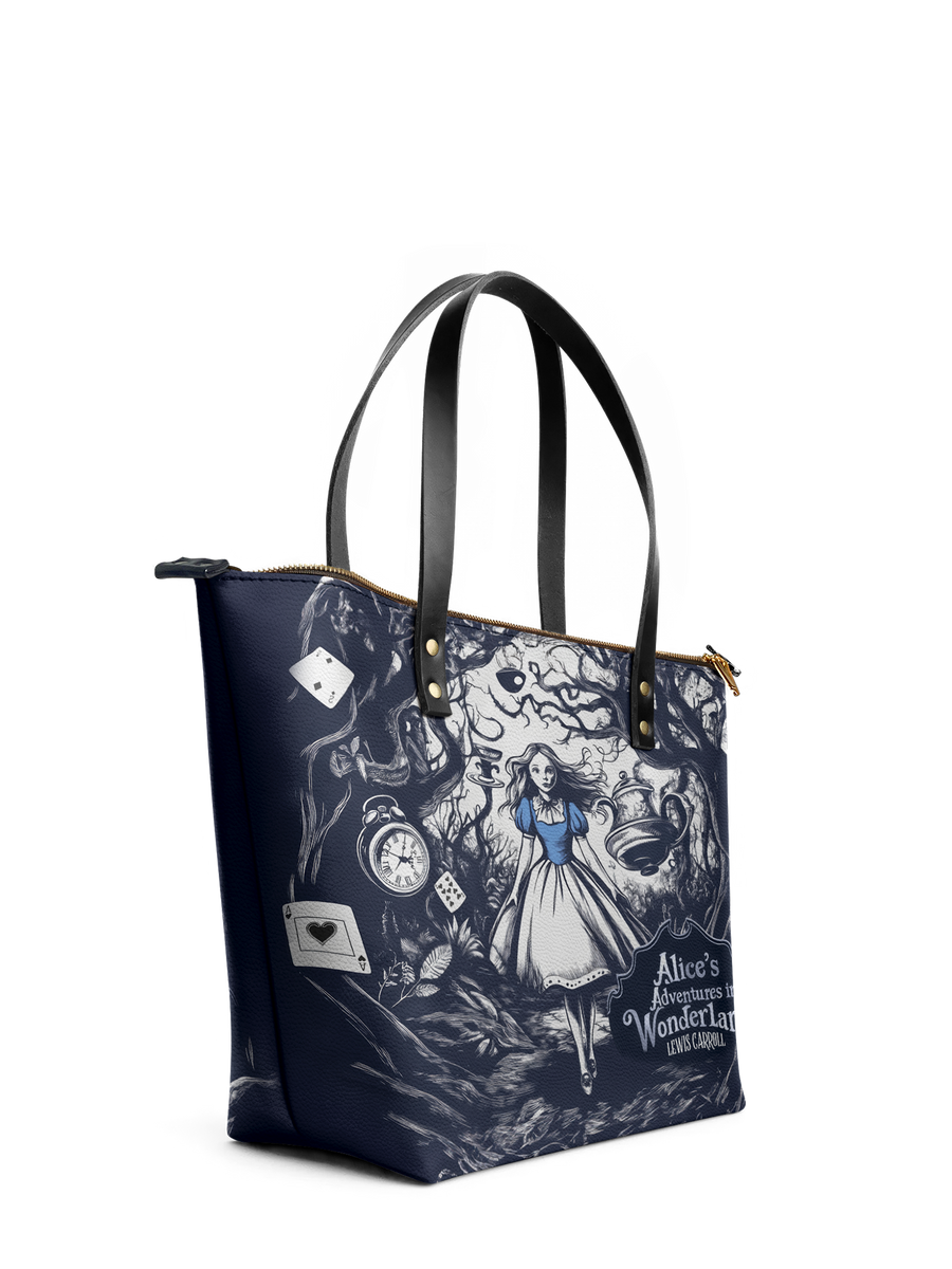 "Down the Rabbit Hole" Leather Tote Bag