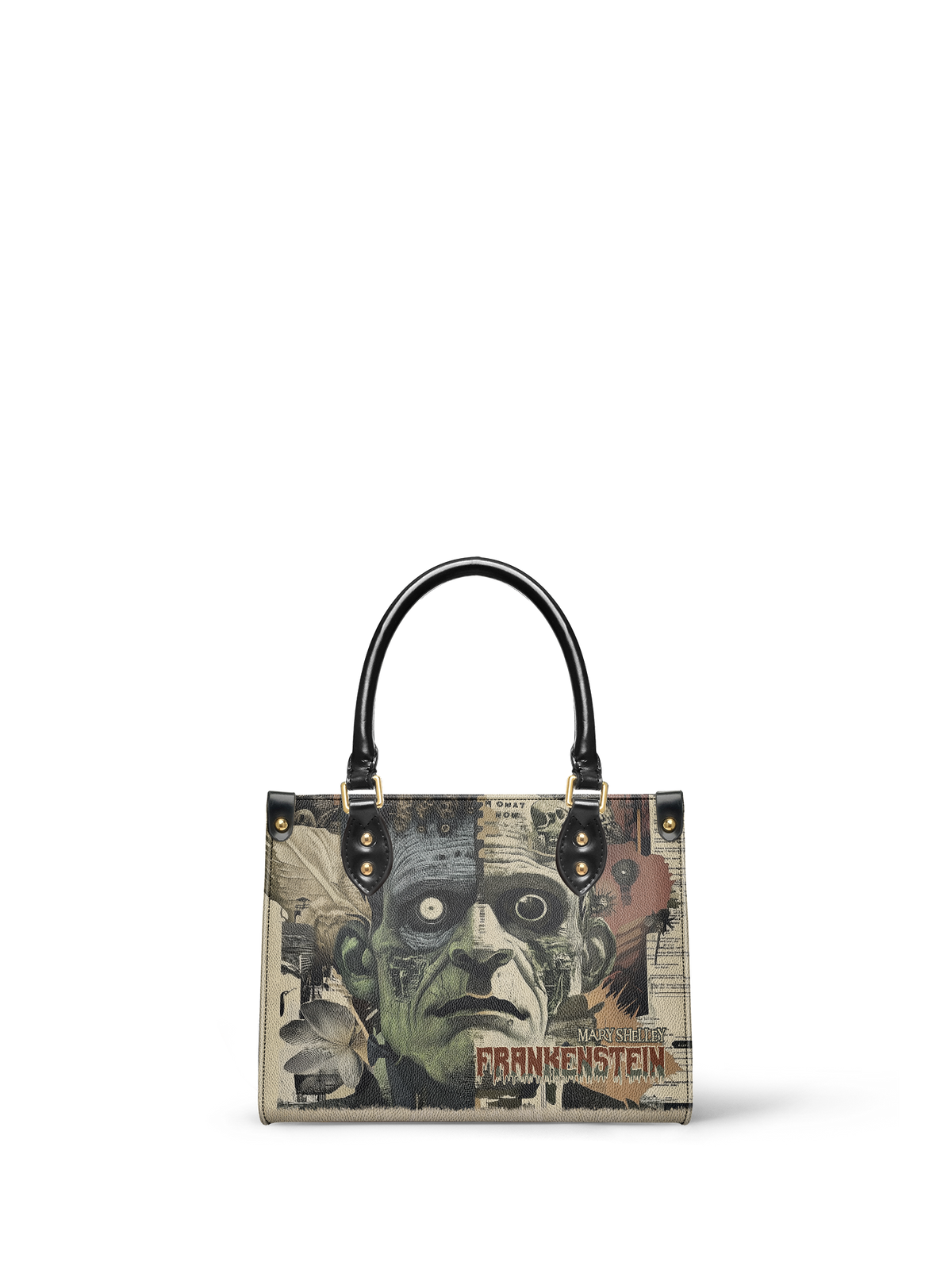 "Frankenstein" Old Parchment Small Leather Handbag