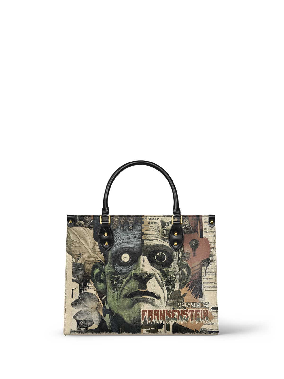 "Frankenstein" Old Parchment Leather Handbag