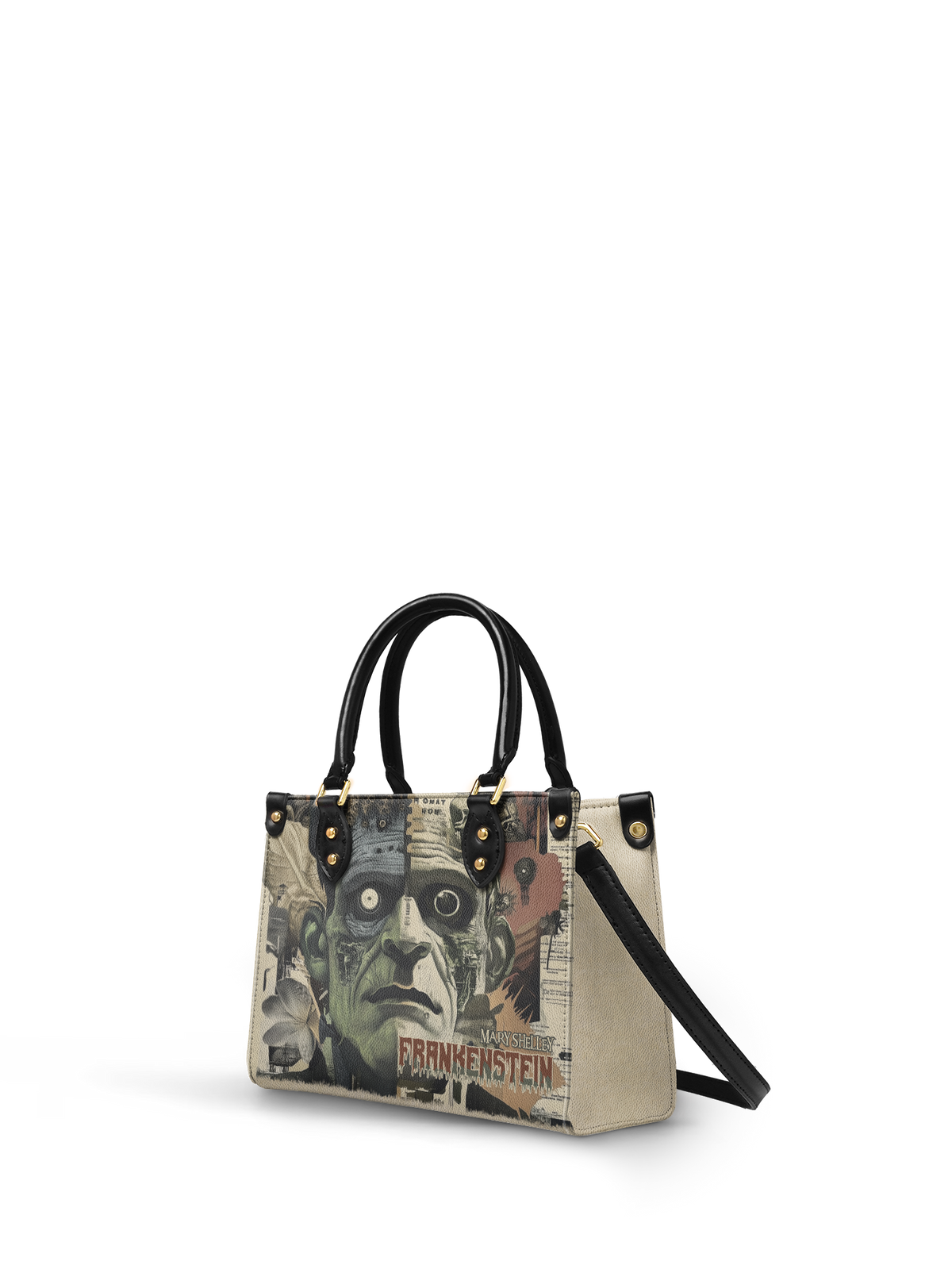 "Frankenstein" Old Parchment Small Leather Handbag