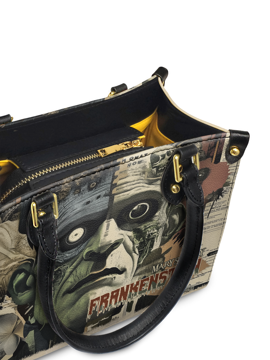 "Frankenstein" Old Parchment Small Leather Handbag