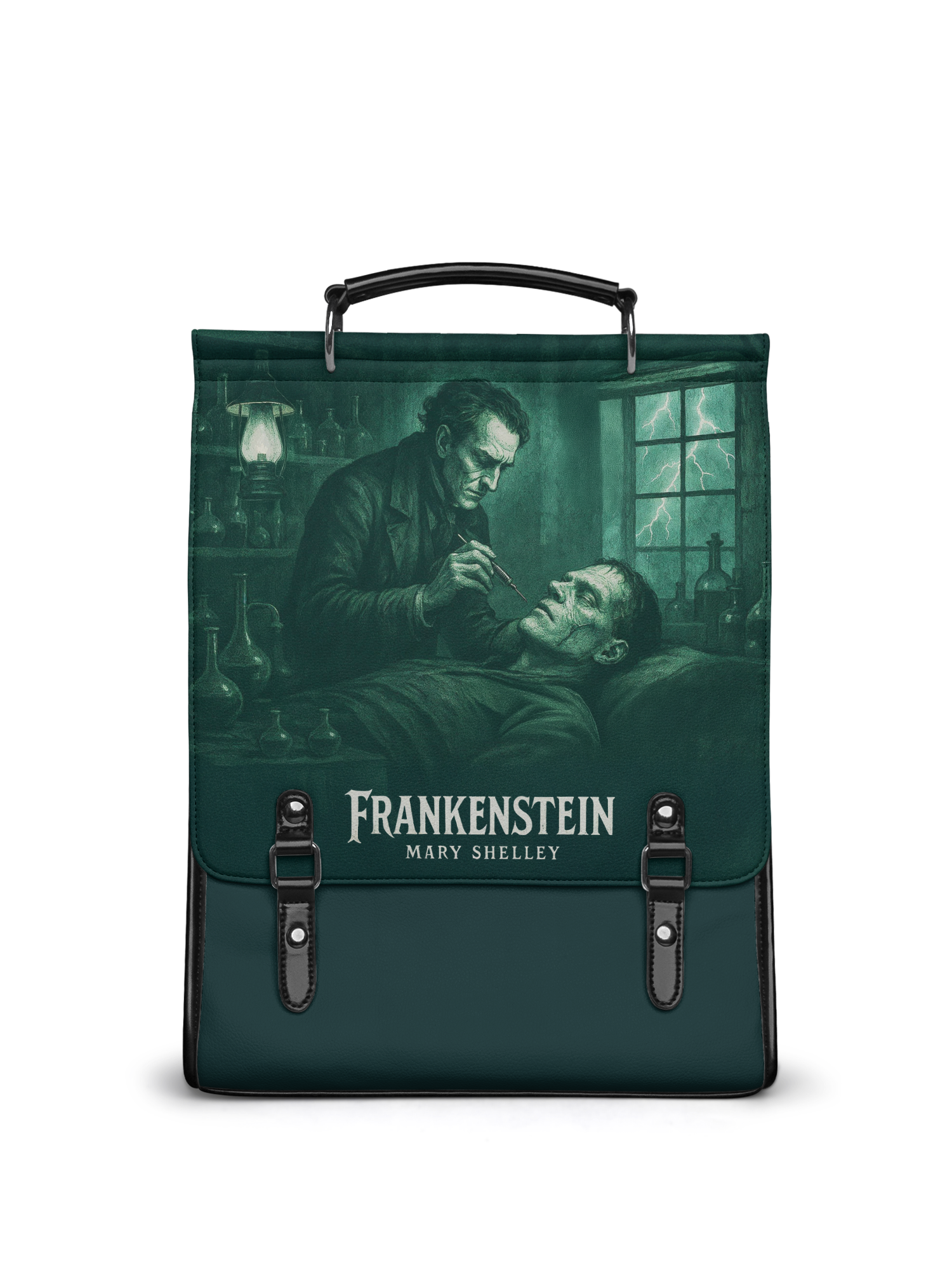 "Frankenstein" Mortuary Moss Leather Backpack