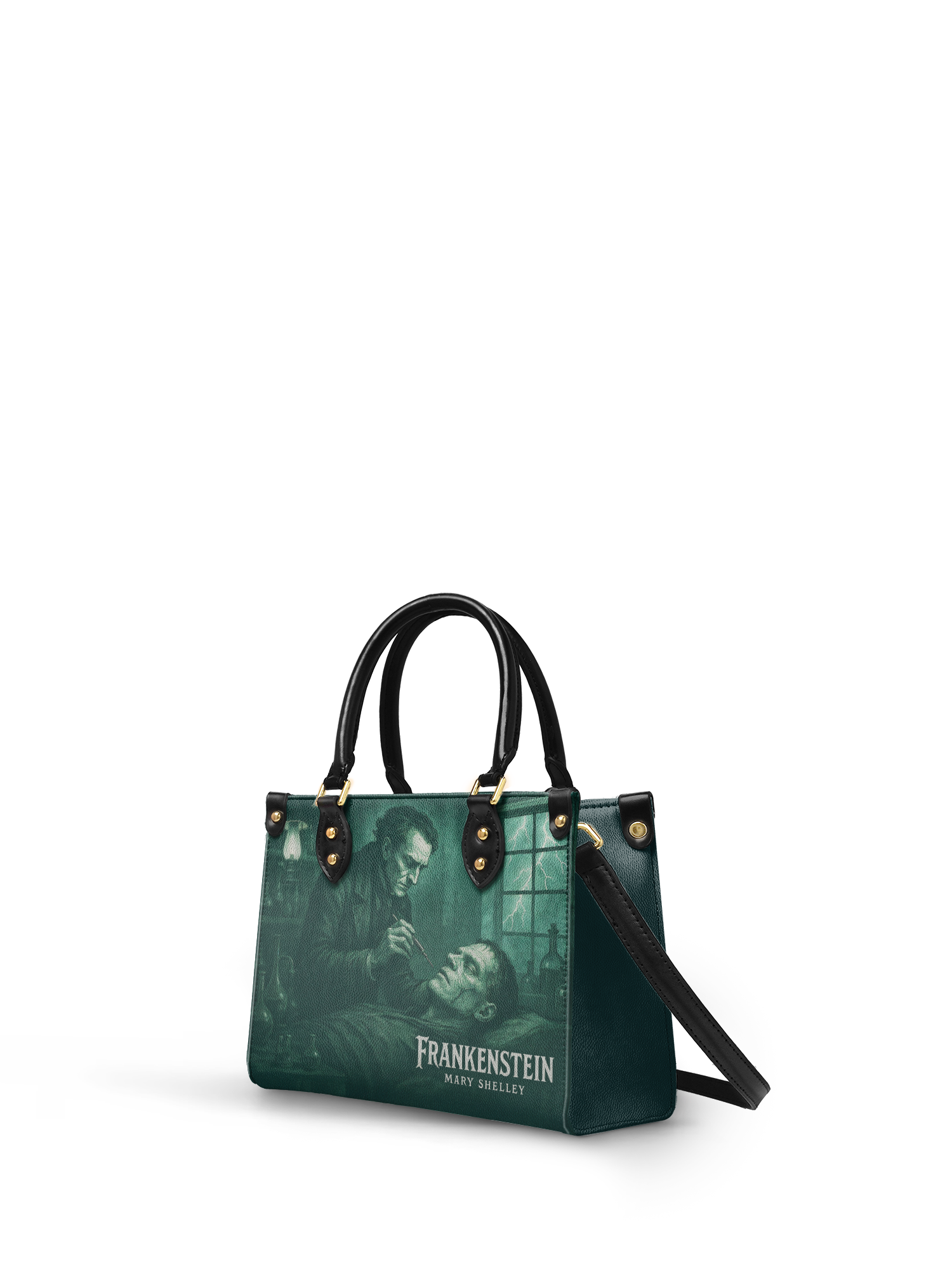 "Frankenstein" Mortuary Moss Small Leather Handbag