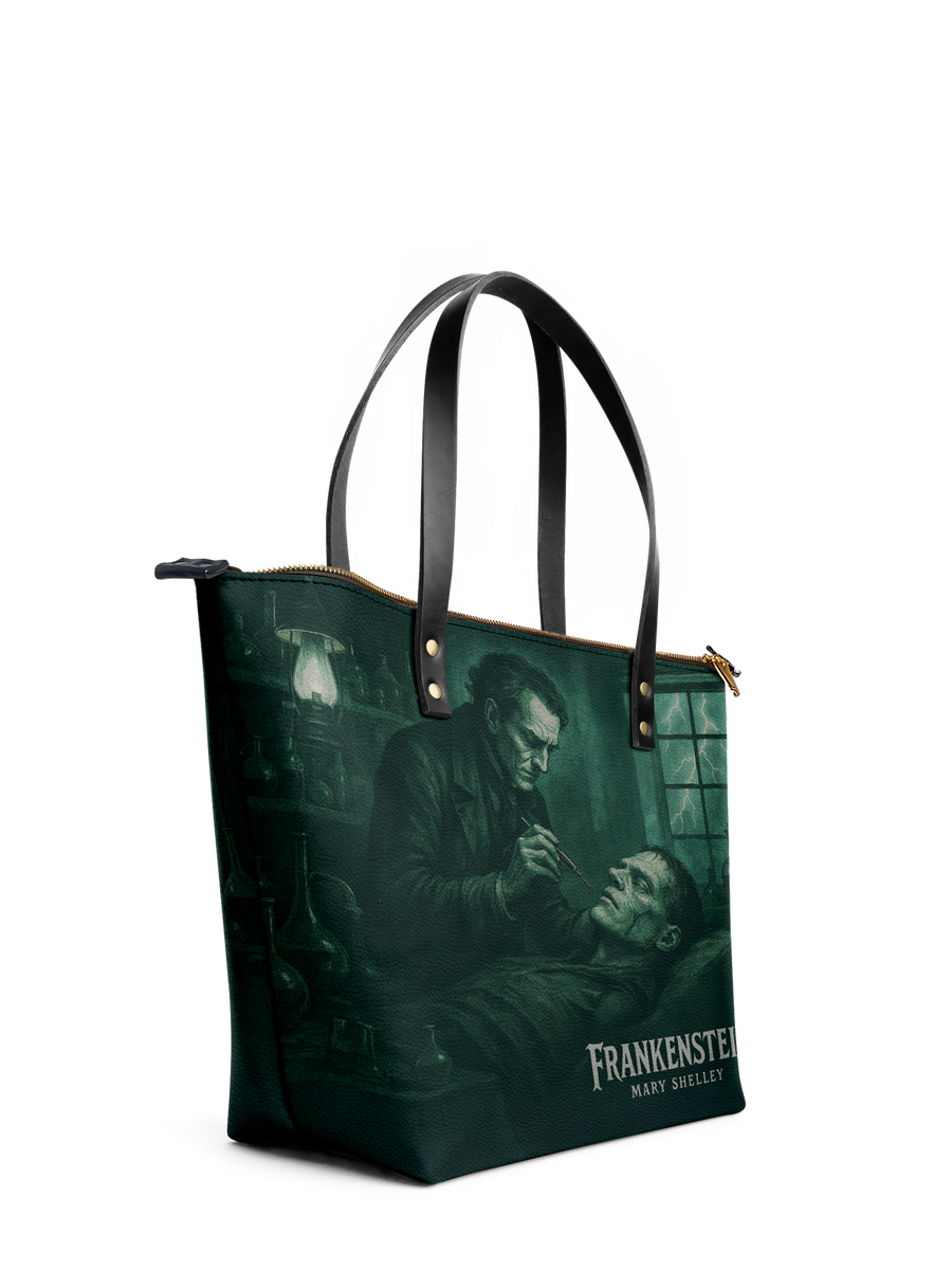 "Frankenstein" Mortuary Moss Leather Tote Bag
