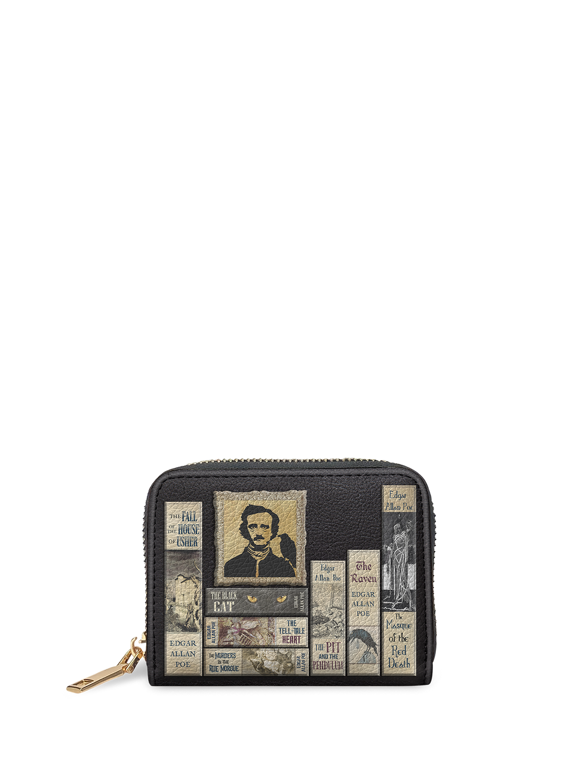 "Poe's Library" Ashen Black Mini Wallet