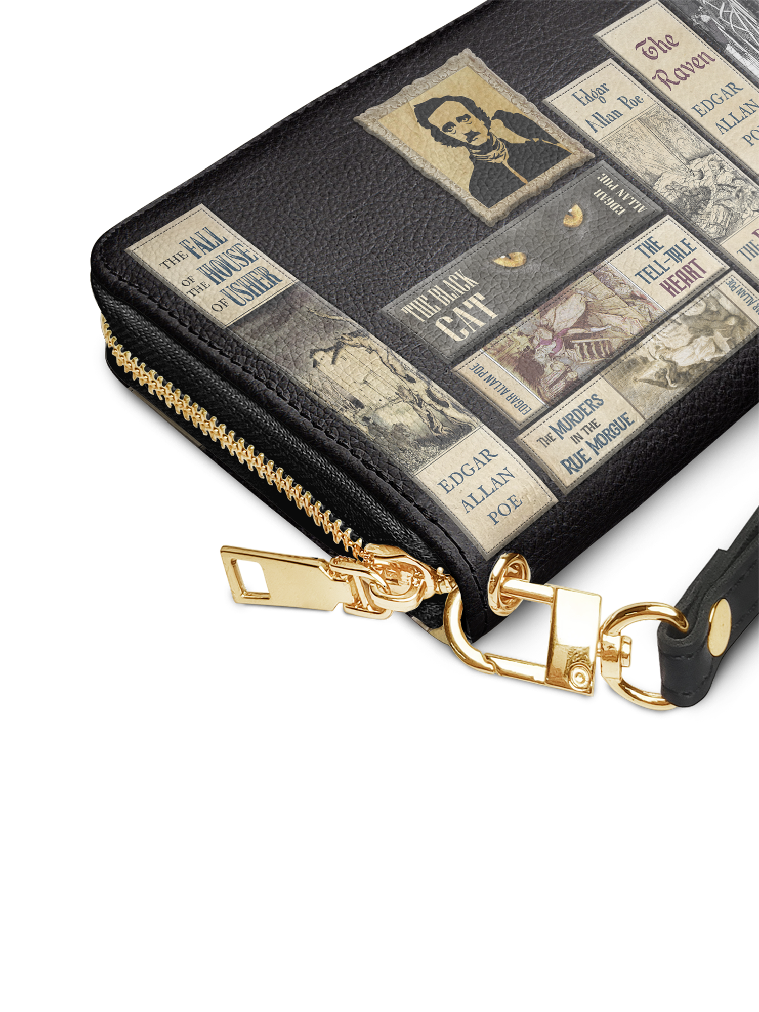 "Poe's Library" Ashen Black Wallet