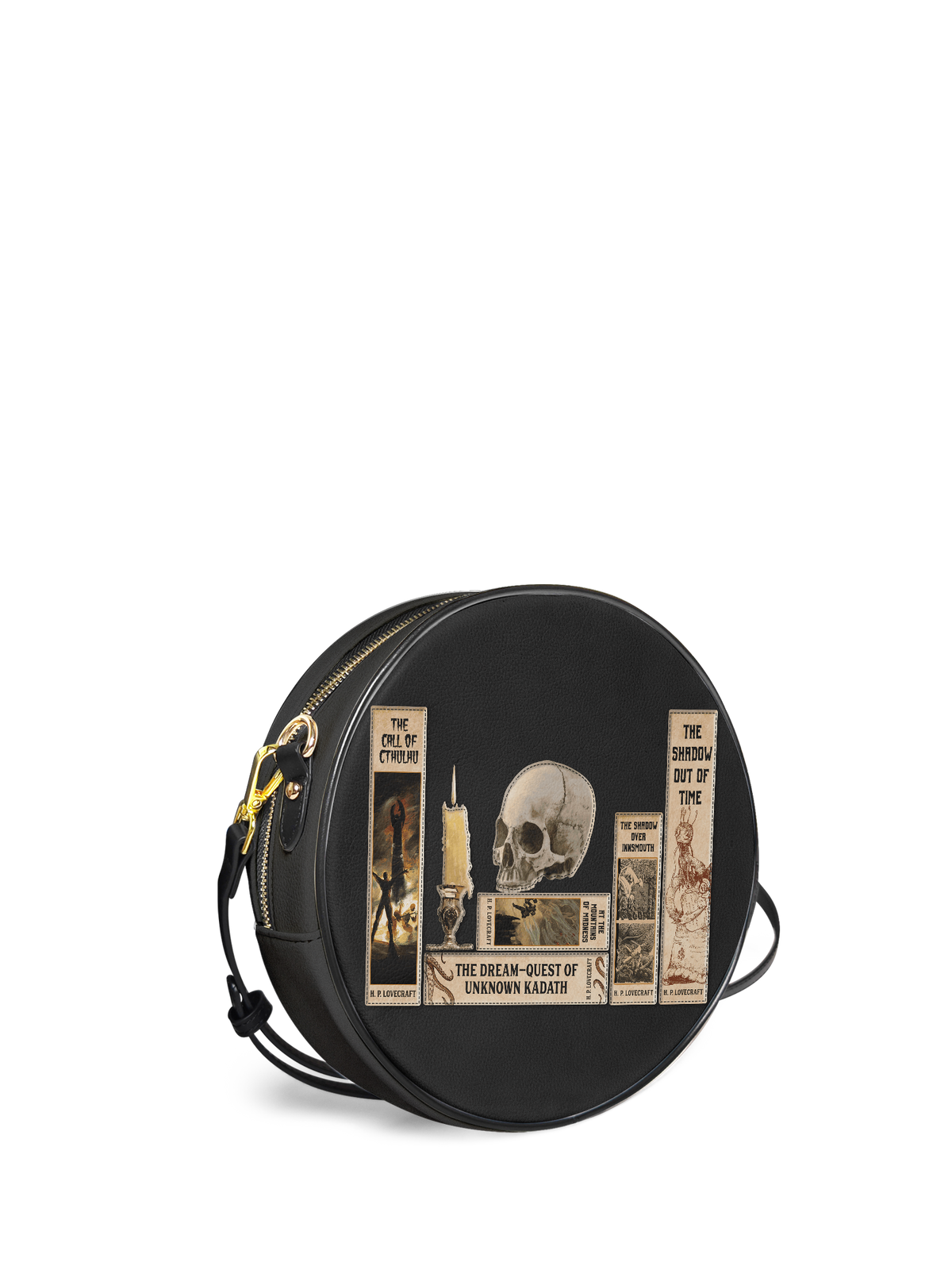 Lovecraftian Black Circle Crossbody Bag