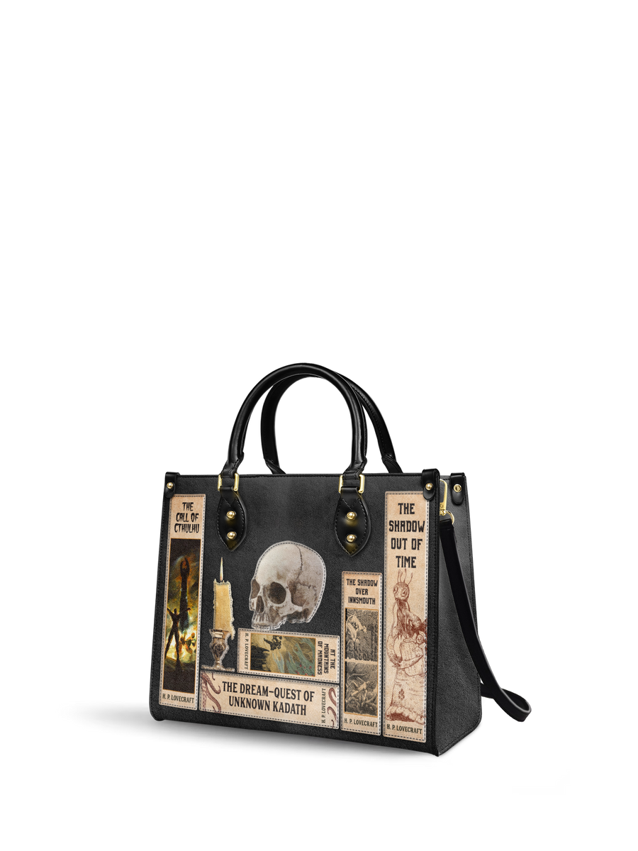 Lovecraftian Black Leather Handbag