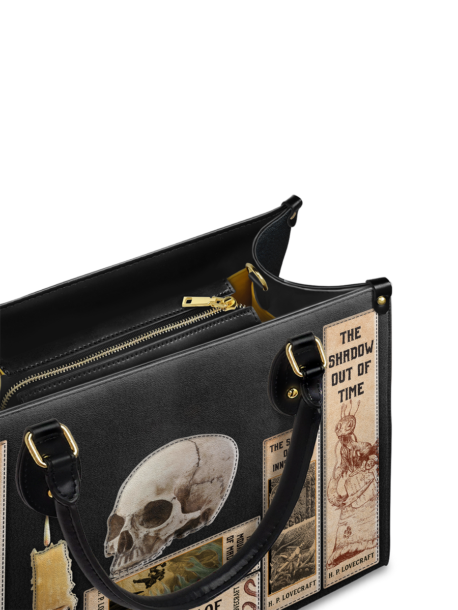 Lovecraftian Black Leather Handbag