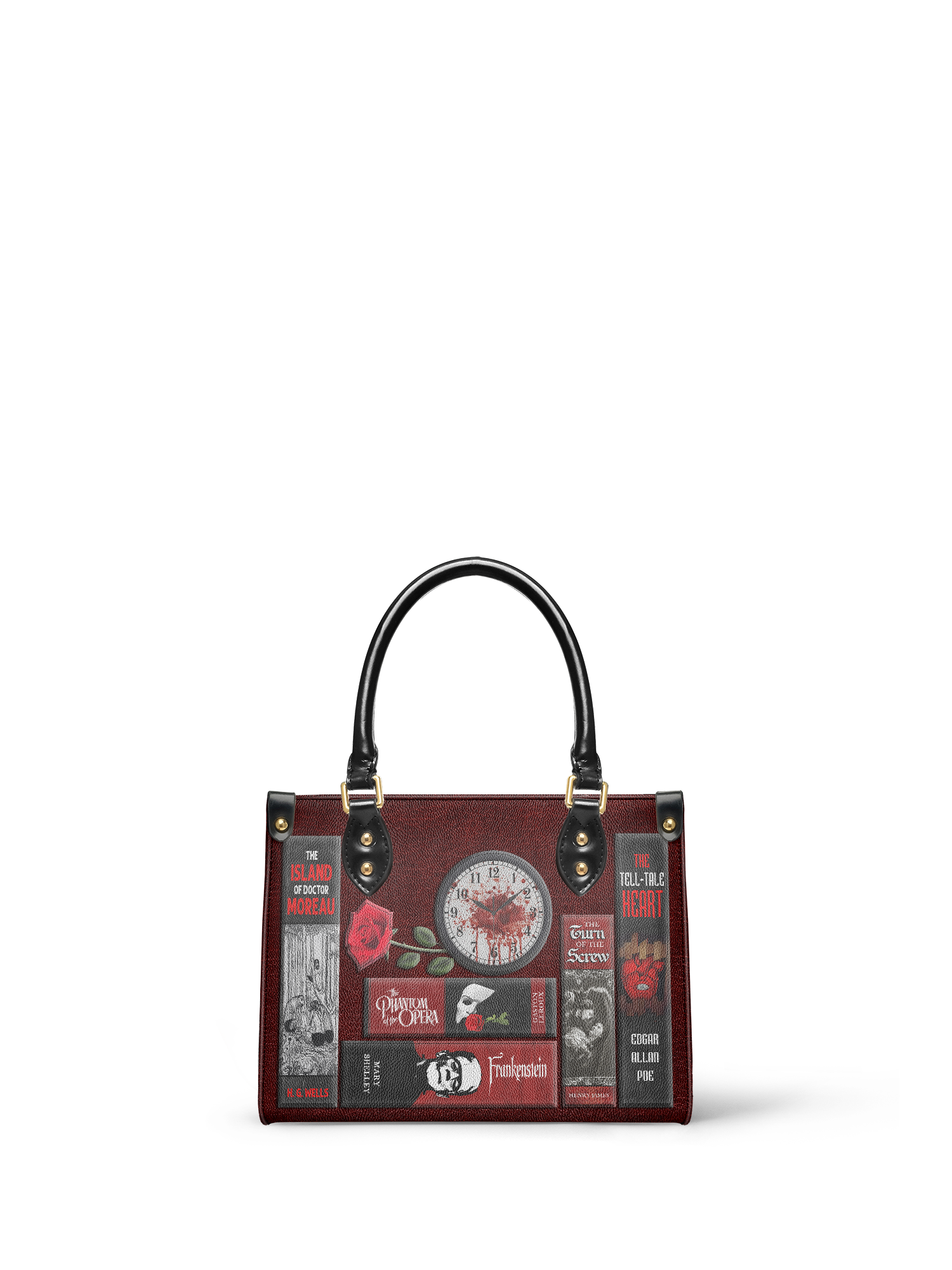 "The Crimson Codex" Small Leather Handbag